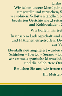 Menueplan 21. - 24. Mai